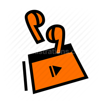 video player, media controls, play button, Vector illustration