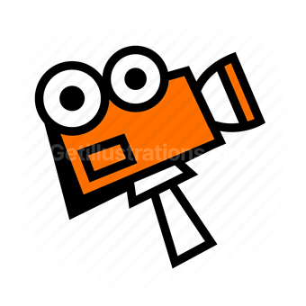 camera, video, film, media, Vector illustration