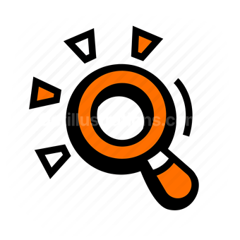 magnifying glass, search icon, zoom, discover, Vector illustration