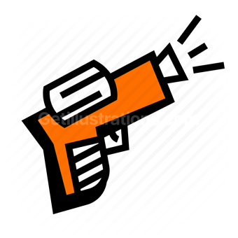 gun, weapon, violence, crime, Vector illustration