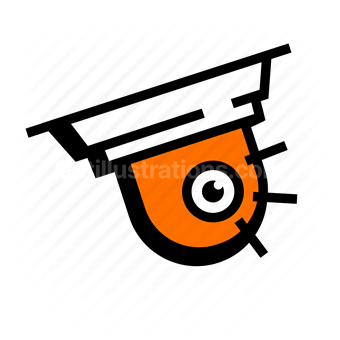 security camera, surveillance, monitoring, Vector illustration