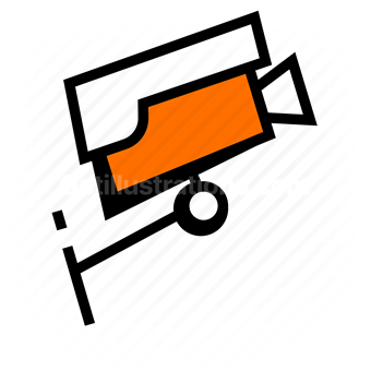 surveillance camera, security equipment, monitoring system, Vector illustration