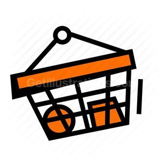 shopping basket, ecommerce, online shopping, Vector illustration