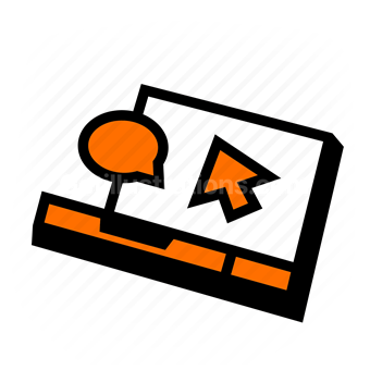 chat bubble, cursor, pointer, communication, Vector illustration