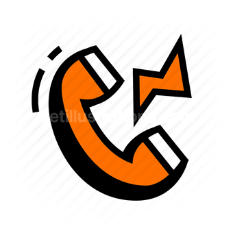 phone, call, communication, arrows, Vector illustration