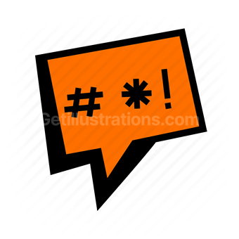 speech bubble, profanity, swearing, offensive language, Vector illustration
