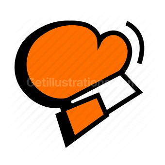 boxing gloves, combat sport, fighting, orange and black
