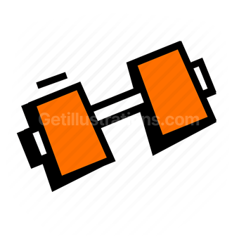 dumbbell, weightlifting, gym equipment, fitness, Vector illustration