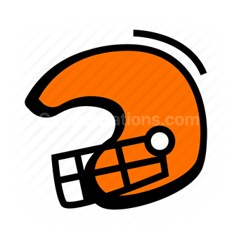 football helmet, sports equipment, athlete protection, vector illustration