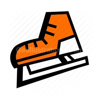 ice skate, winter, sports, recreation, Vector illustration