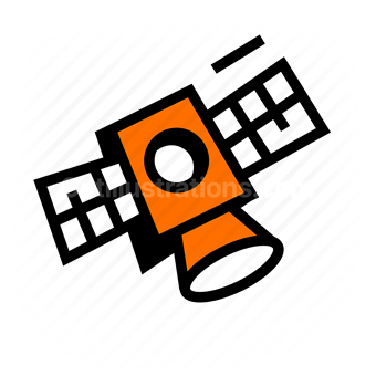satellite, orbit, space technology, communications, Vector illustration