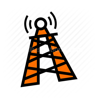 wireless, signal, transmission, tower, Vector illustration
