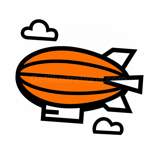 blimp, airship, flying, transportation, Vector illustration