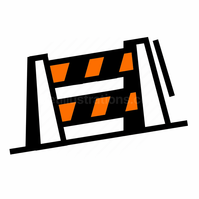 construction, road block, barrier, warning sign, Vector illustration