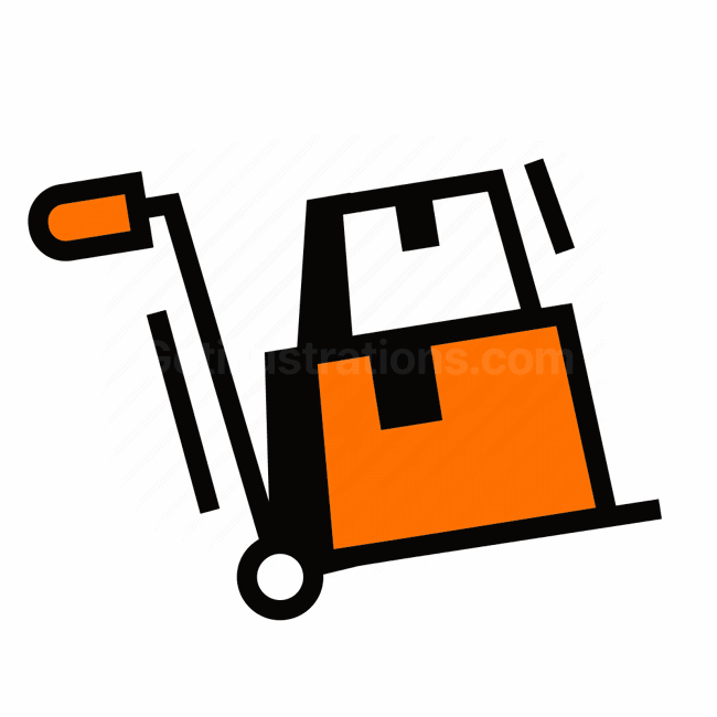 package, delivery, shipping, trolley, Vector illustration