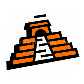aztec pyramid, ancient civilization, mesoamerican architecture, Vector illustration