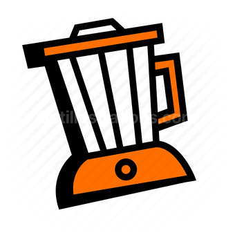 blender, kitchen appliance, orange, household, Vector illustration
