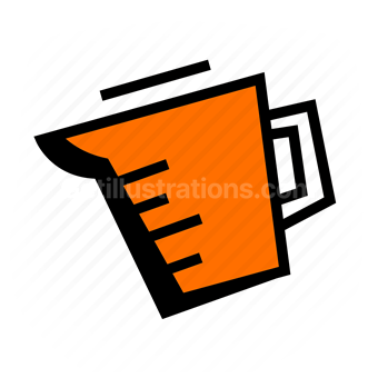 measuring cup, liquid, volume, cooking, Vector illustration