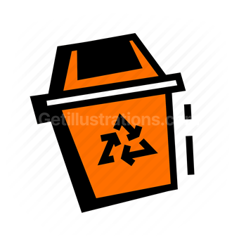 recycling, trash can, garbage, disposal