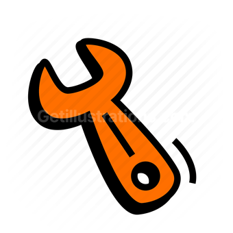 wrench, repair, fix, mechanic, Vector illustration