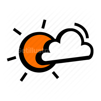 sun, cloud, weather, forecast, meteorology