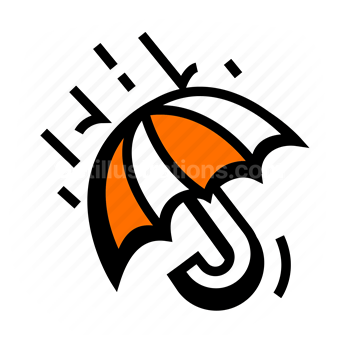 umbrella, protection, rain, vector illustration