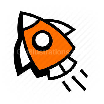rocket, launch, startup, growth, Vector illustration