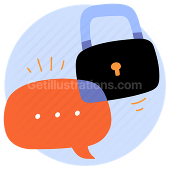 lock, message, chat, privacy, protection, locked, conversation