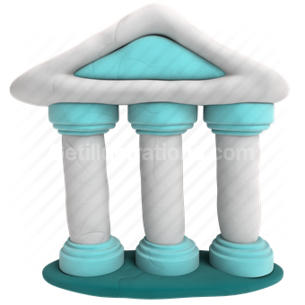 temple, architecture, columns, abstract, spiritual, philosophical