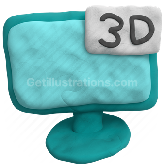 3d, technology, digital, virtual, monitor, display