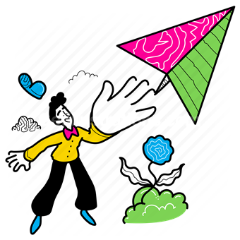 memo, message, paper, airplane, activity, outdoors, flower