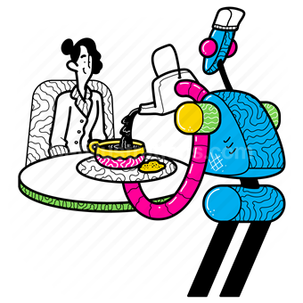 tech, ai, robot, robotic, waiter, service, restaurant, gastronomy