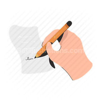 write, compose, feedback, input, comment, hand, gesture, pencil, paper