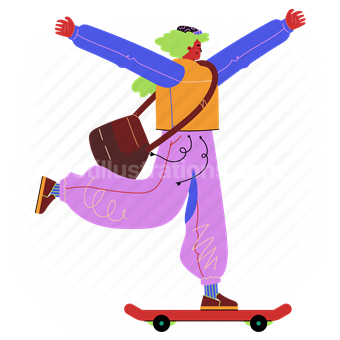 skateboard, skating, travel, transport, transportation, skateboarder
