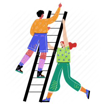 ladder, teamwork, team, helping eachother, climb, achievement, repair