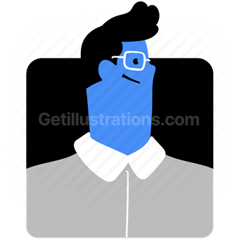 person, people, user, account, avatar, man, male, glasses, nerd, shirt