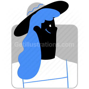 person, people, user, account, avatar, woman, female, hat