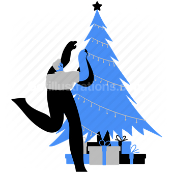 occasion, holiday, celebration, decor, christmas, winter, tree, presents