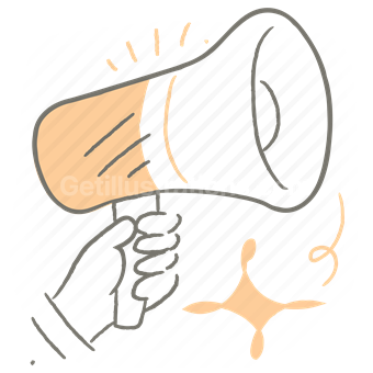 megaphone, bullhorn, announcement, newsletter, business, ad