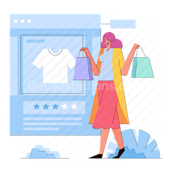 woman, shopping, online, ecommerce, clothing