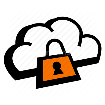 cloud, unlock, padlock, security, protection, data, database