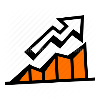 graph, chart, analytics, statistics, arrow, up, increase