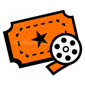 ticket, coupon, video, movies, cinema, media, multimedia