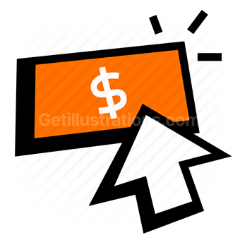 click, cursor, purchase, dollar, money, payment