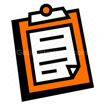 document, paper, page, clipboard, list, checklist