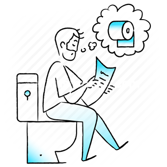 bathroom, toilet, facilities, utilities, paper, bath, read, reading