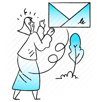 email, message, envelope, woman, people, chat, mail