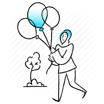balloons, celebration, celebrate, woman, people, party, occasion