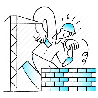 construction, build, building, crane, maintenance, brick, wall, man, abstract