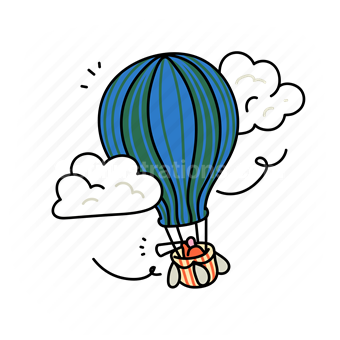 Hot air balloon, Travel and Adventure, Exploration, Vector illustration